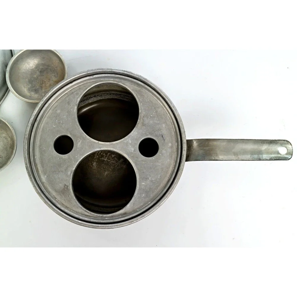Vintage Wear-Ever Aluminum Egg Poacher Pan No 2422 With Inserts And Lid USA Made